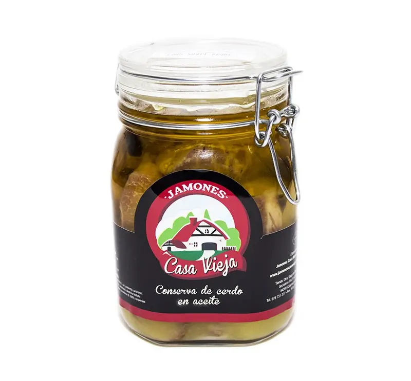 Conserva de costillas de cerdo en aceite